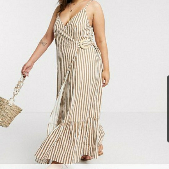 Asos Linen Maxi Wrap Dress